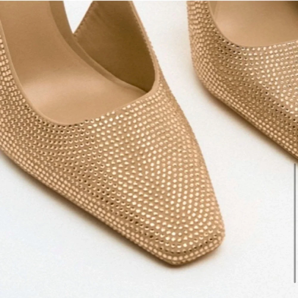 Zara Slingback Rhinestone High Heels - Picture 3 of 5